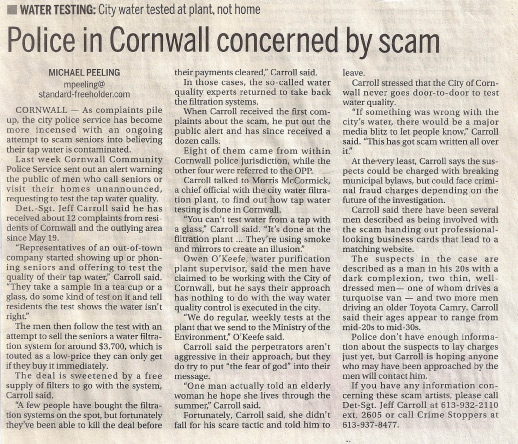 Police in Cornwall concerned by scam - 1000 Islands Water Treatment ...